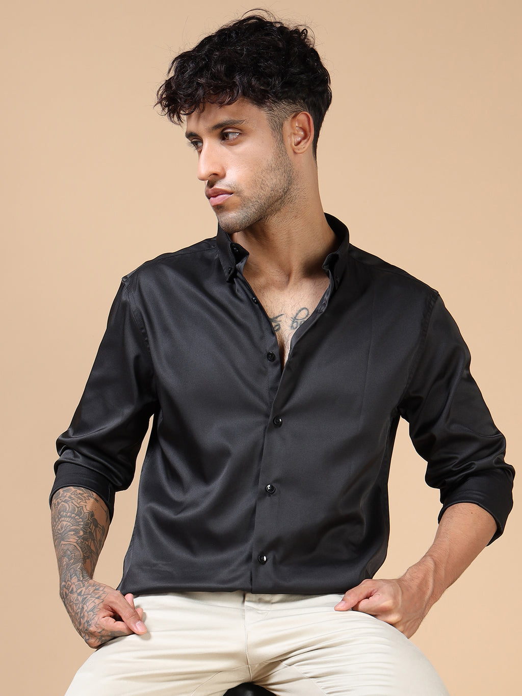 Black Satin Shirt