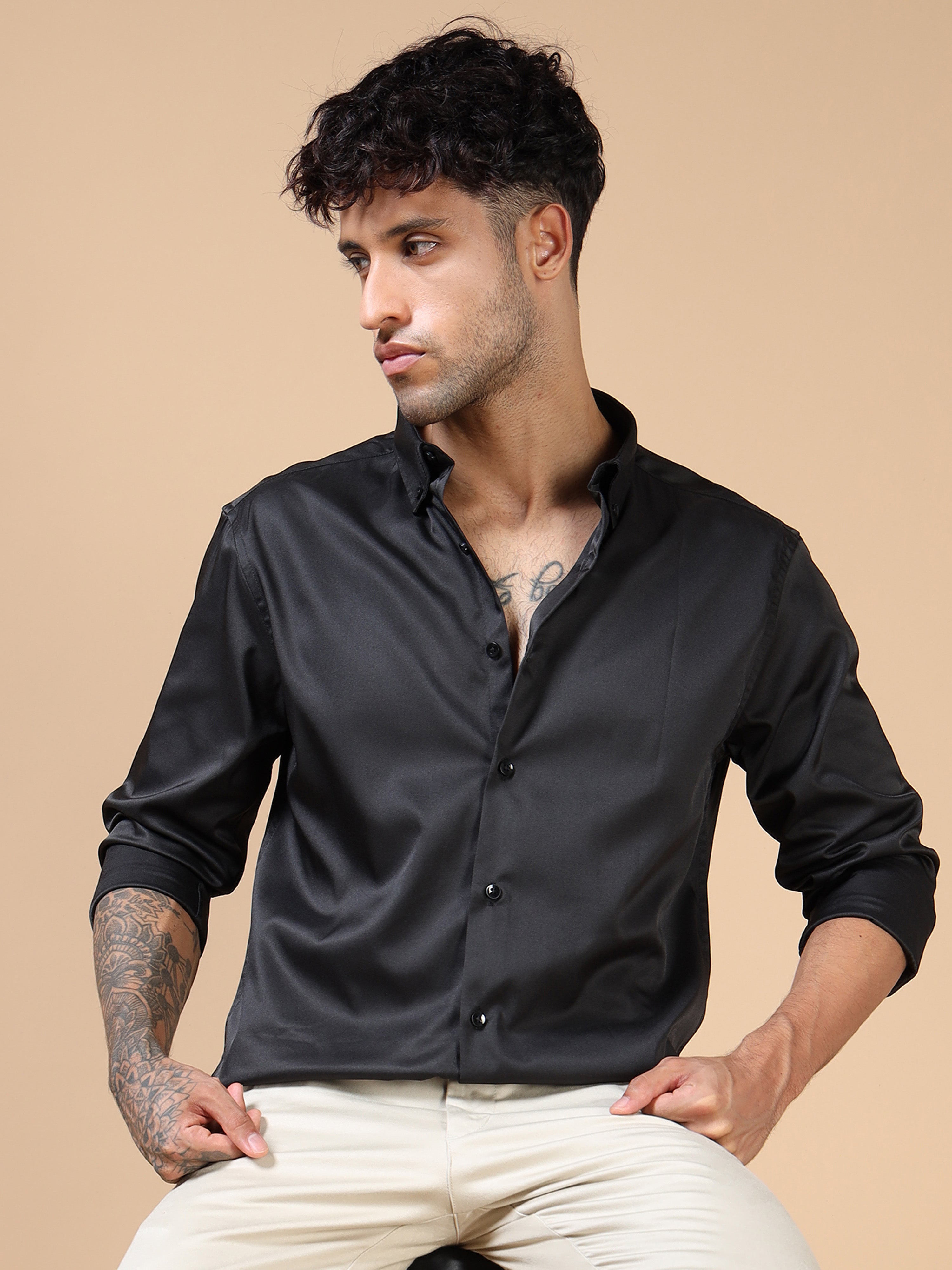 Black Satin Shirt