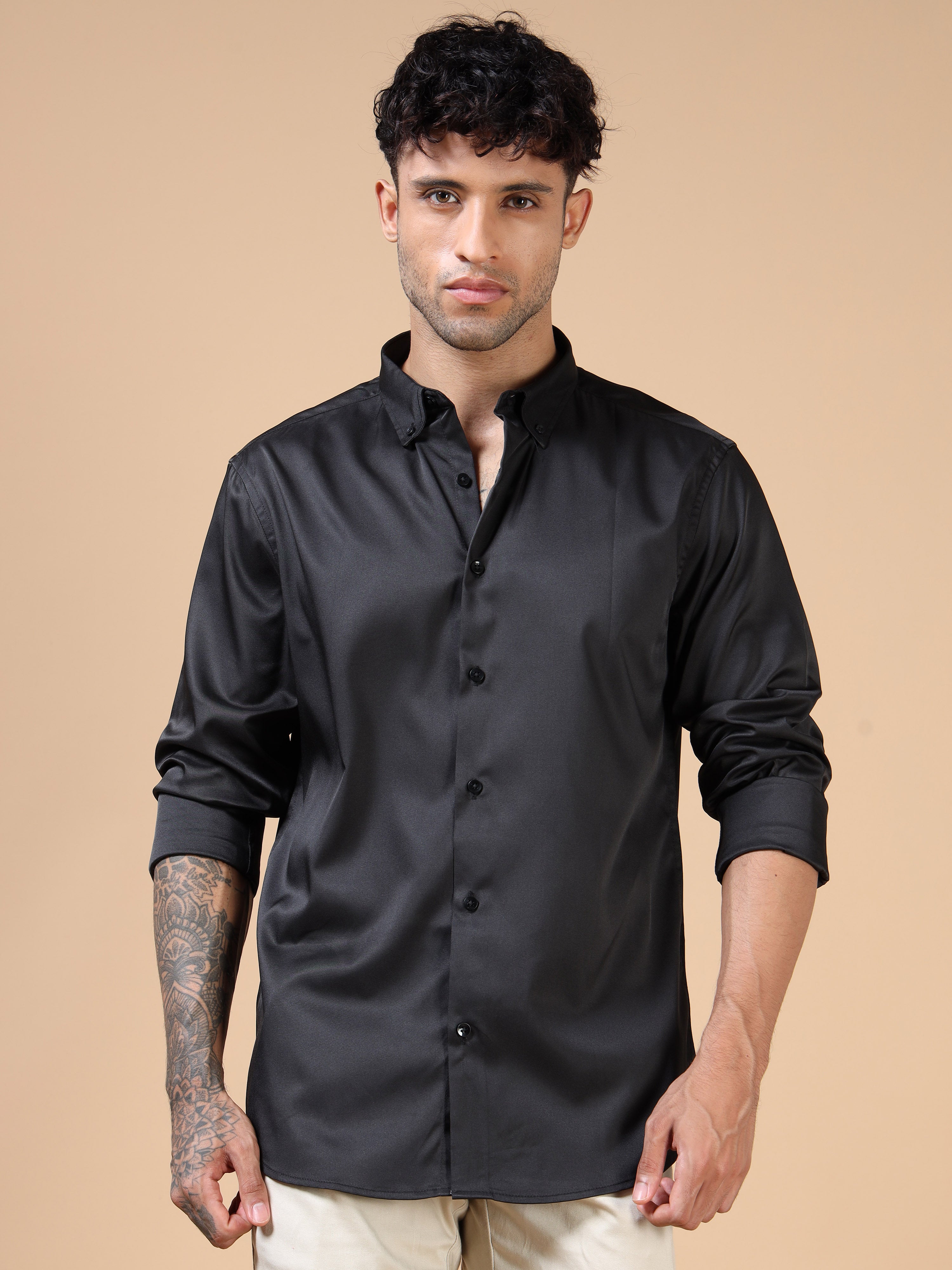 Black Satin Shirt