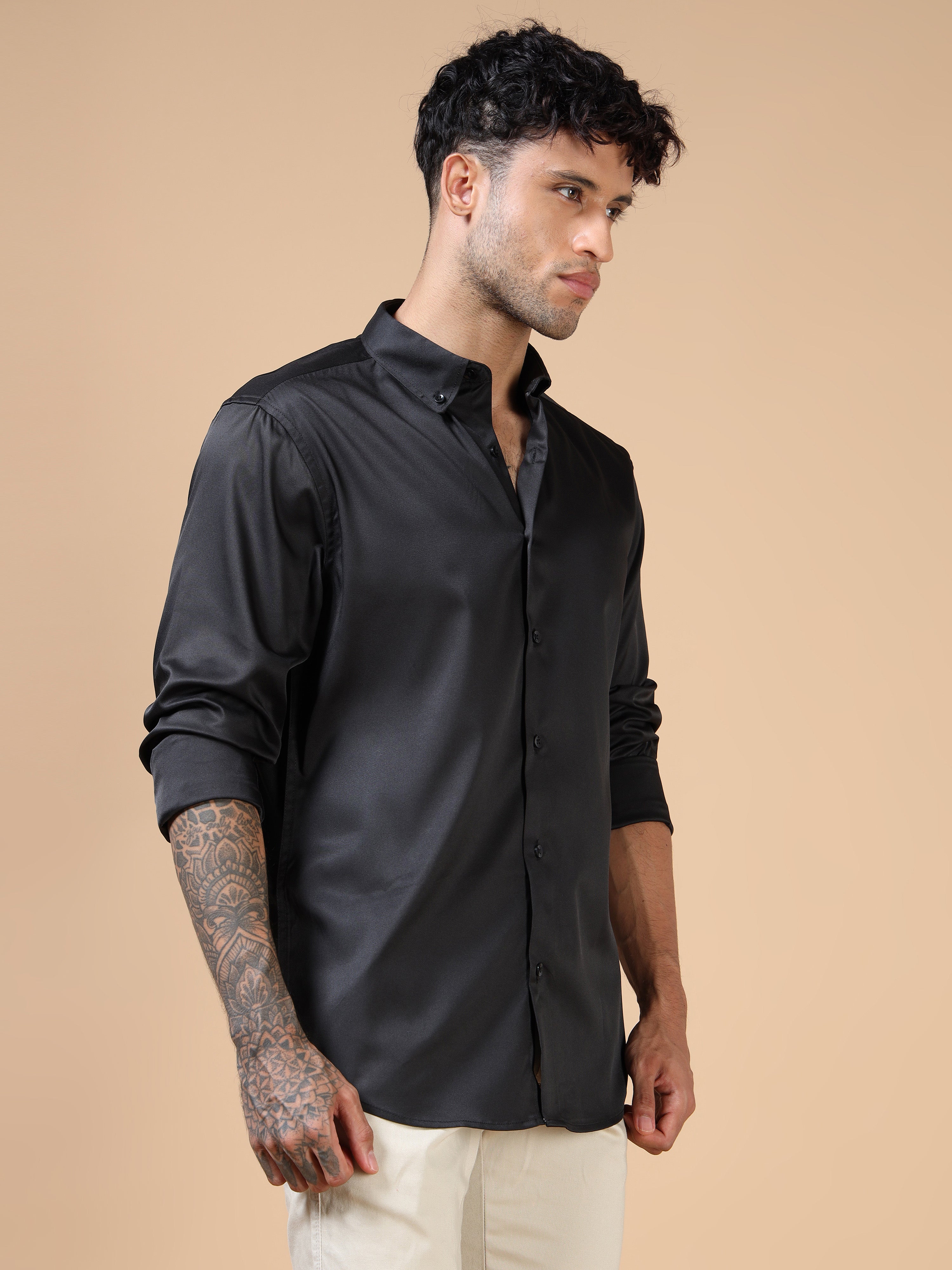 Black Satin Shirt