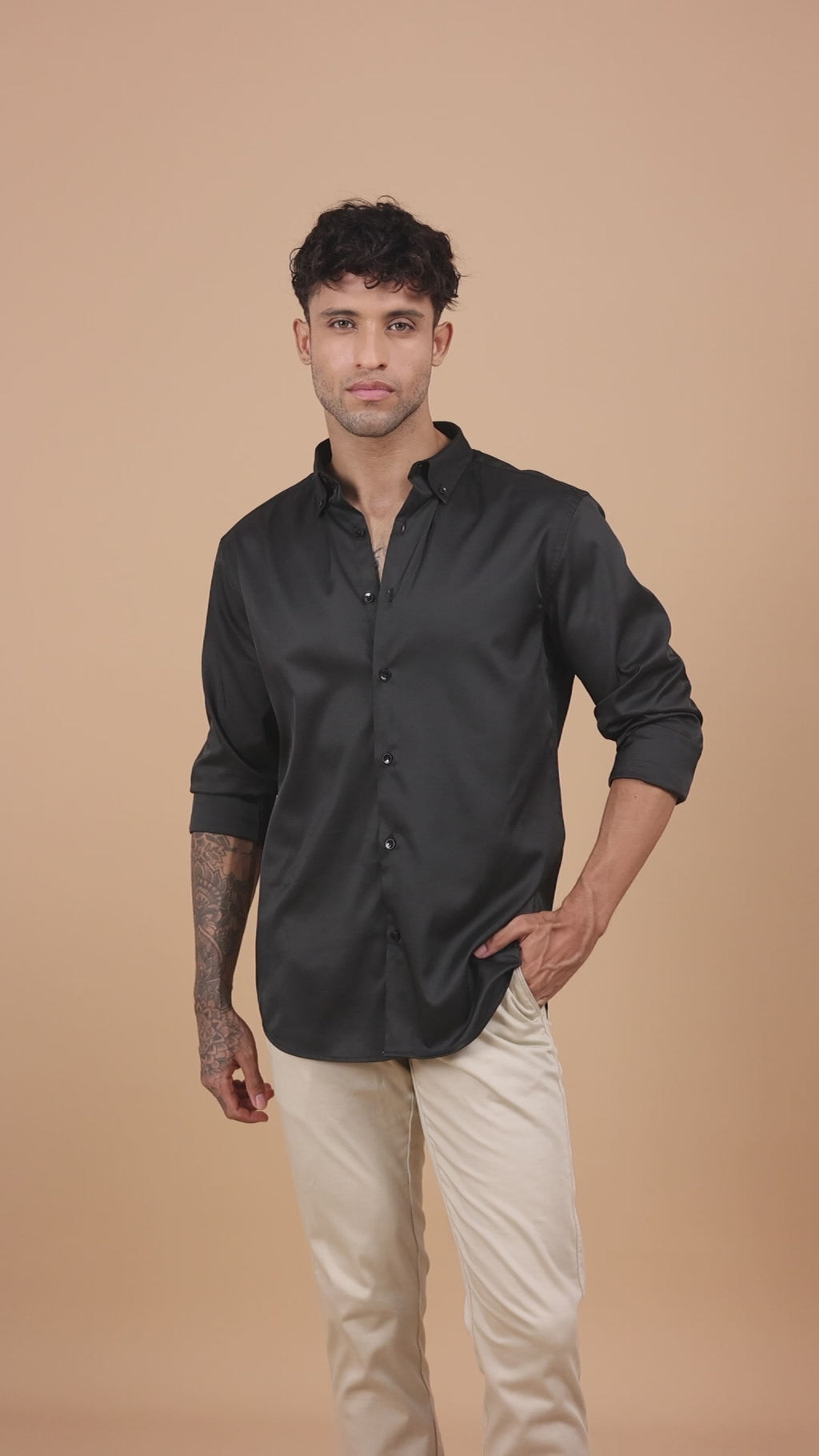 Black Satin Shirt